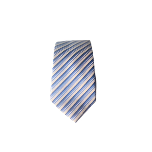 Blue & White Striped Classic Tie