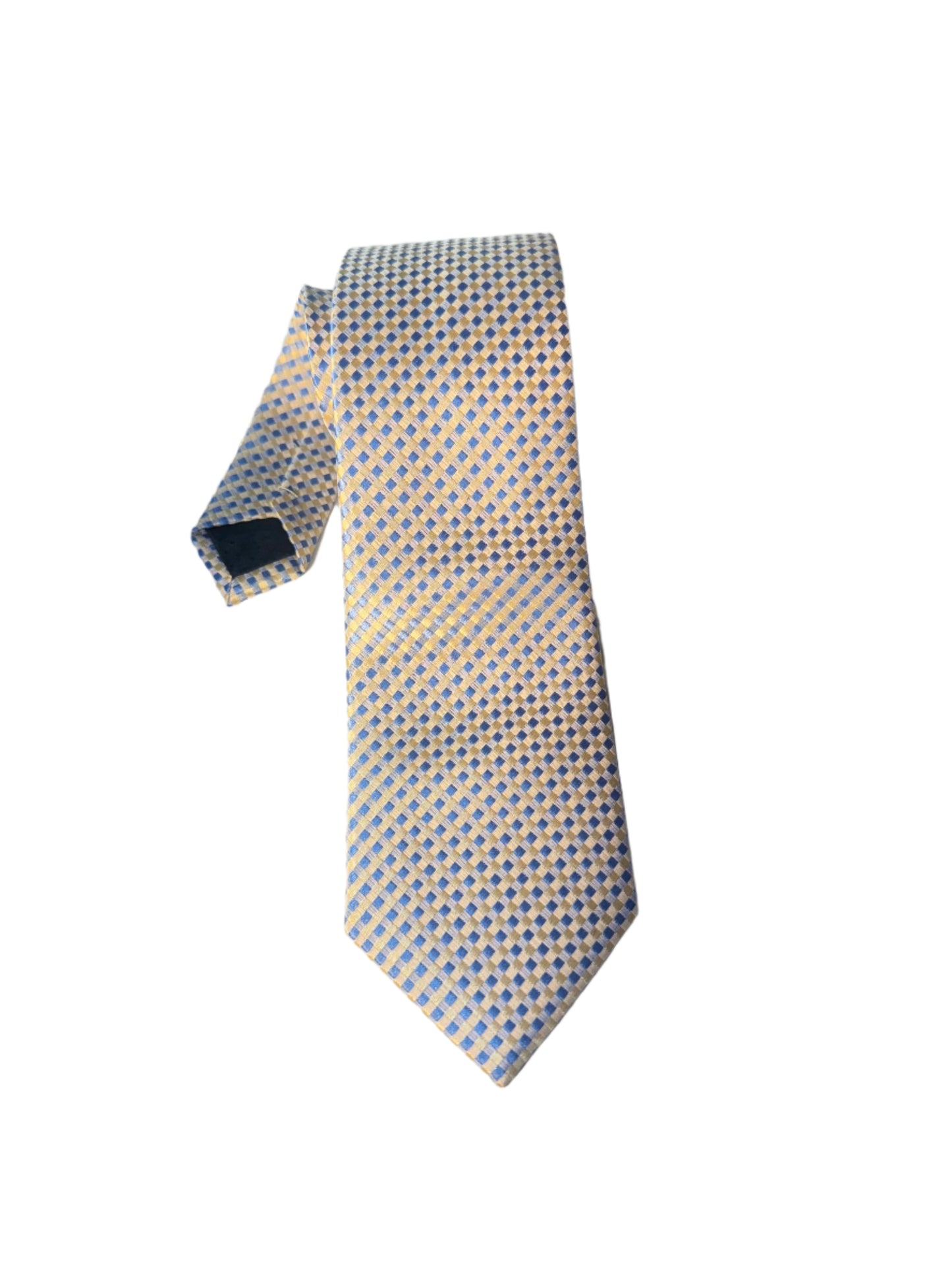 Blue and Yellow Checkered Classic Tie