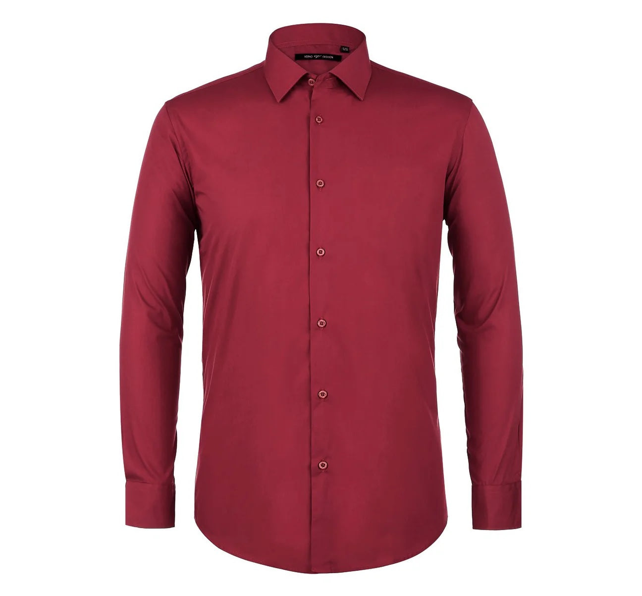 Spread Collar Dress Shirt Brick Red