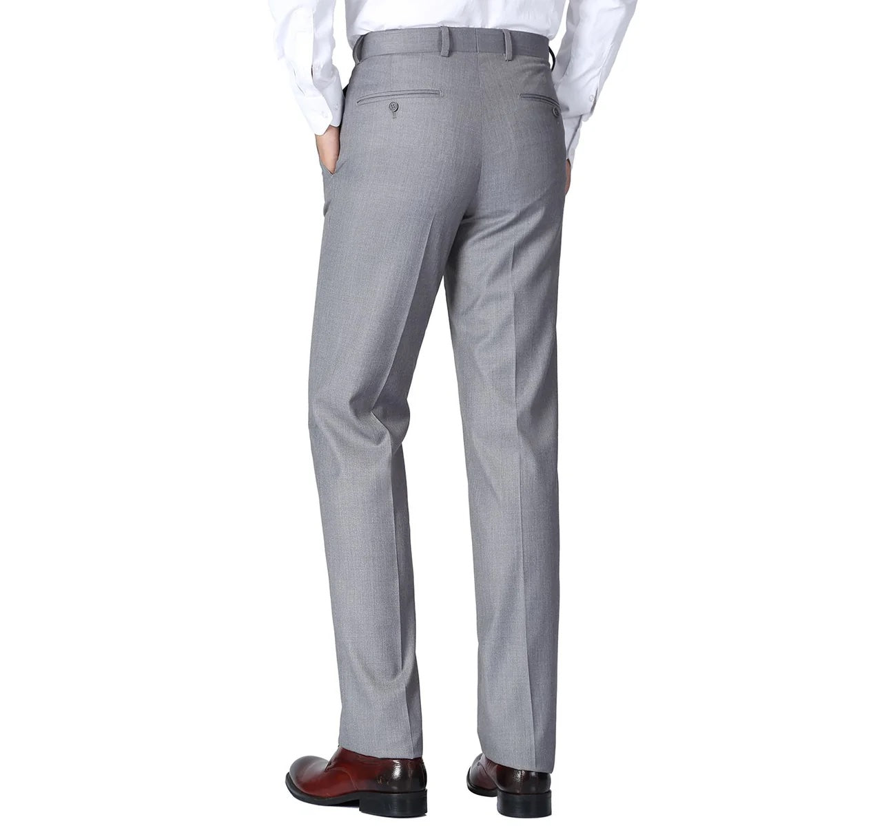 Flat Front Suit Pant Gray