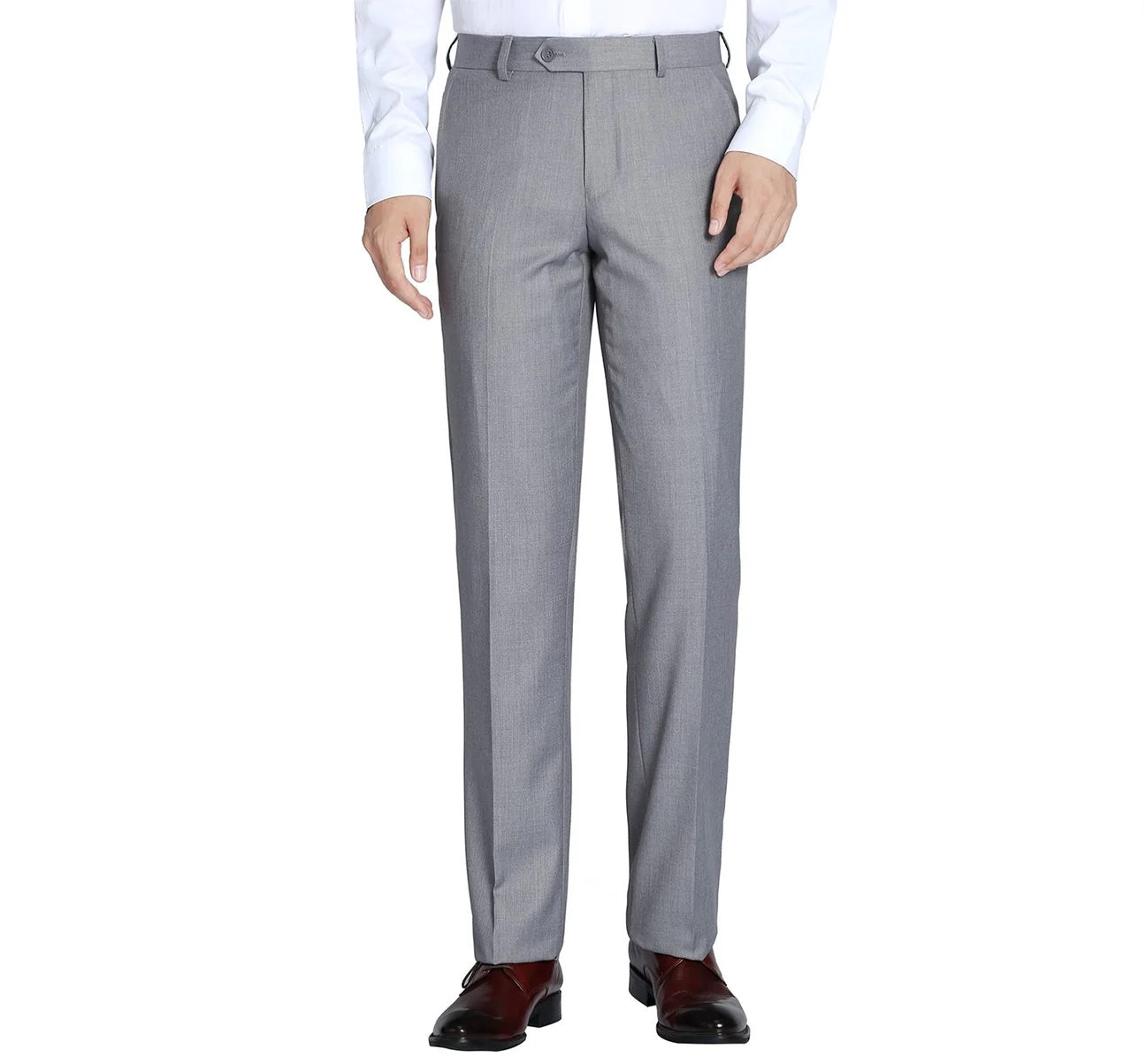 Flat Front Suit Pant Gray