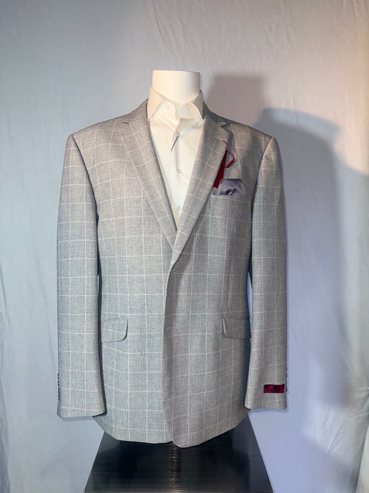 Gray & White Plaid Sport Coat