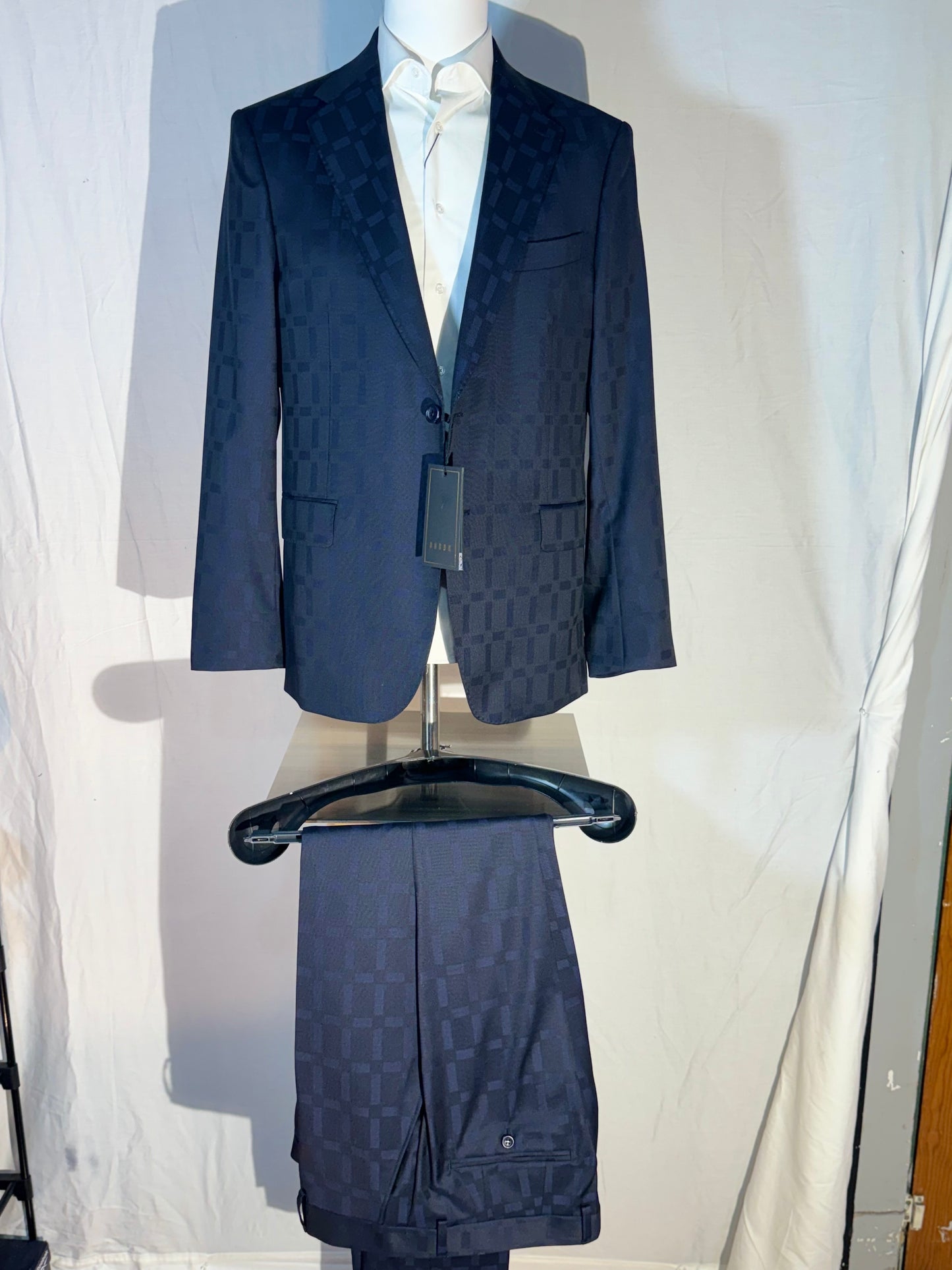 Navy Block 100% Wool 2-Piece Suit