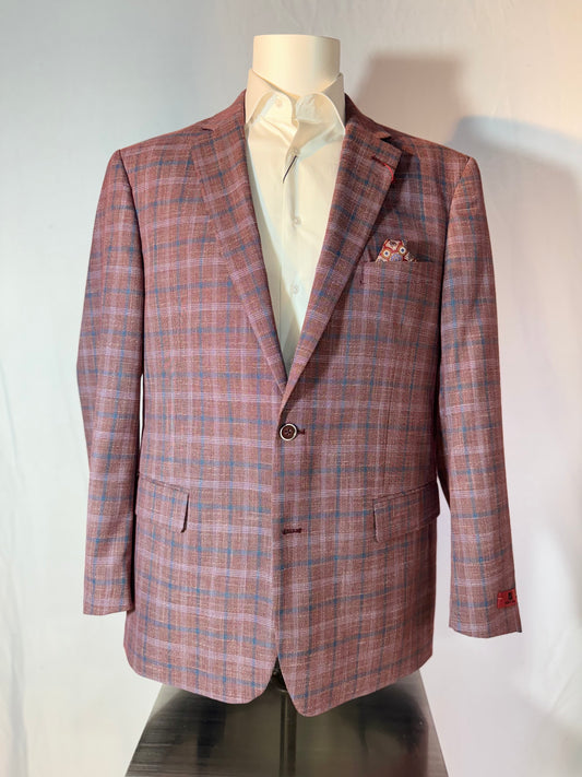 Red & Blue Plaid Sport Coat